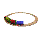 small train going in a circle